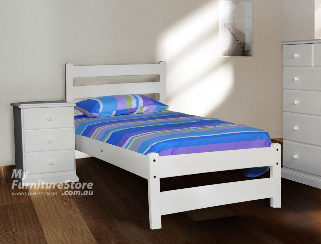KING SINGLE DELUXE HAMILTON (AUSSIE MADE) BED - ASSORTED PAINTED COLOURS