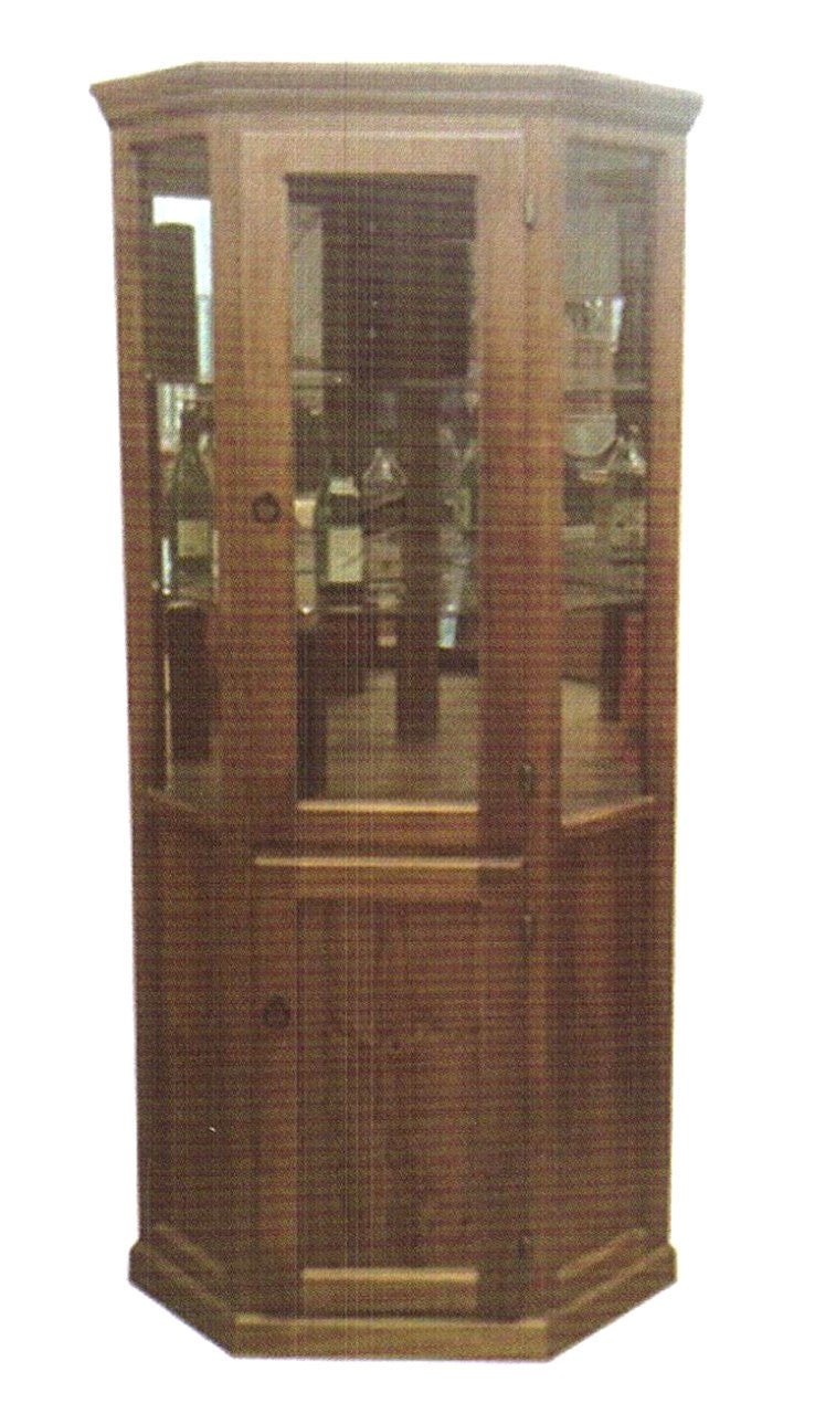 JOHN (AUSSIE MADE) CORNER CHINA DISPLAY UNIT - ASSORTED STAINED COLOURS