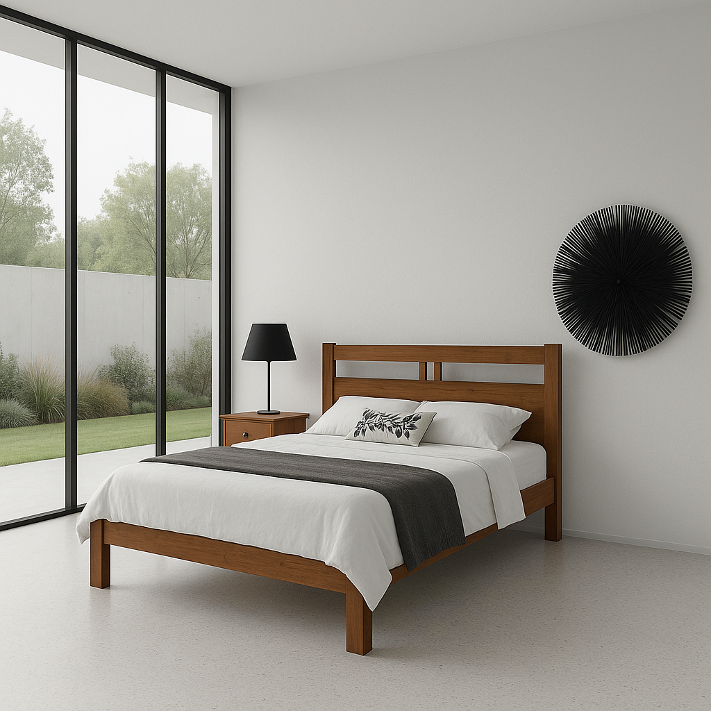 TORONTO DOUBLE OR QUEEN 4 PIECE BEDROOM SUITE (TALLBOY NOT PICTURED) (MODEL 11-1-20-5) - BLACKWOOD OR WALNUT