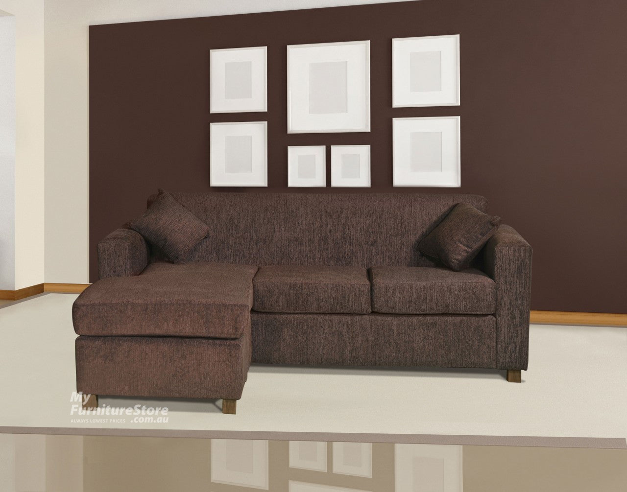 CARY (AUSSIE MADE) 3 SEATER CHAISE - ASSORTED FABRICS & COLOURS