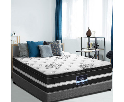 QUEEN QUARTZ EURO TOP COOL GEL POCKET SPRING MATTRESS - MEDIUM FIRM