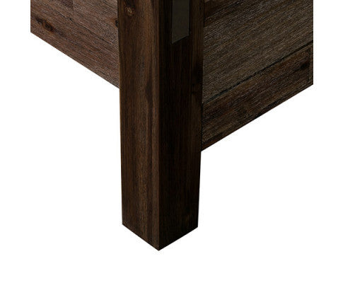 QUEEN JARVAN TIMBER BED - CHOCOLATE