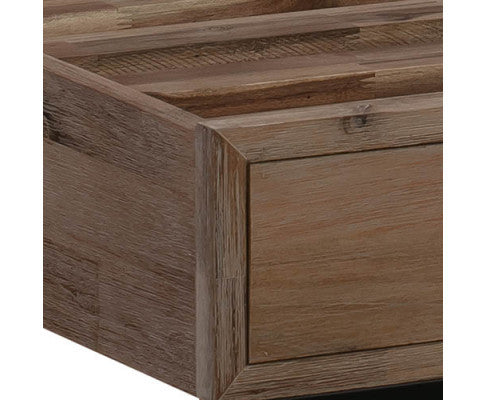 KING GAILE ACACIA TIMBER BED FRAME - AS PICTURED