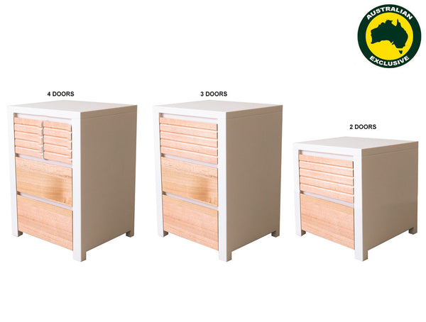 QUINN (AUSSIE MADE) BEDSIDE TABLE COLLECTION - ASSORTED STAINED / PAINTED COLOURS