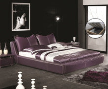 QUEEN IVOR LEATHERETTE BED (A9079) WITH GAS LIFT UNDERBED STORAGE - ASSORTED COLOURS