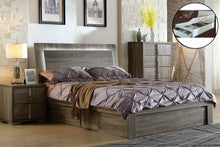QUEEN HANSON STORAGE BED (SIDE GAS LIFT OR 3 DRAWER SIDE DRAWER STORAGE) - (MODEL-LS 111) - MOCHA OAK