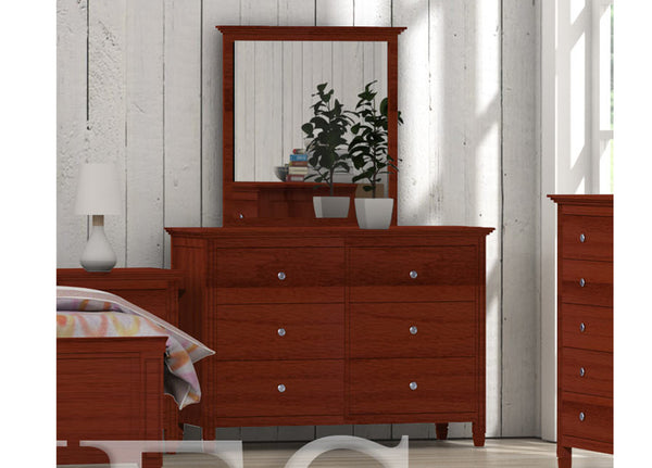 WINSLOW (CUSTOM MADE) 6 DRAWER DRESSING TABLE WITH MIRROR - ASSORTED COLOURS