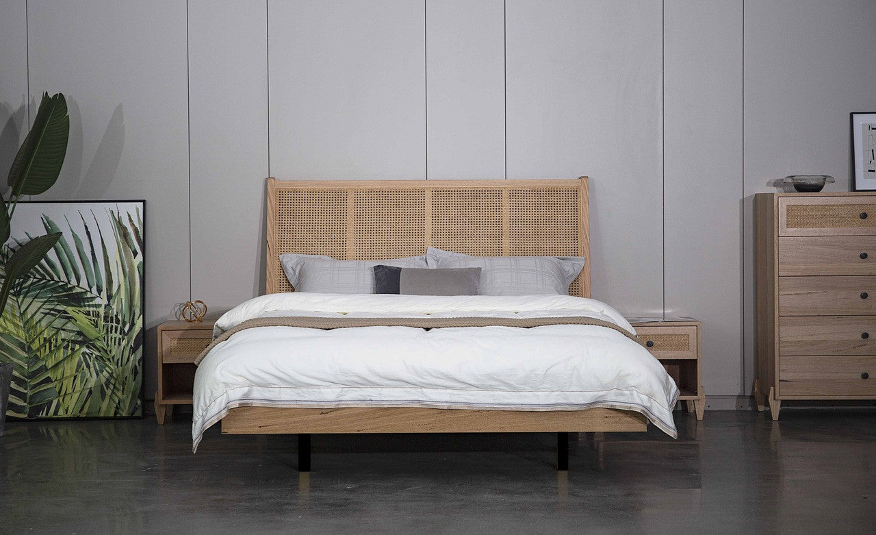 QUEEN BRAUN RATTAN (AUSSIE MADE) FLOATING BED - MESSMATE