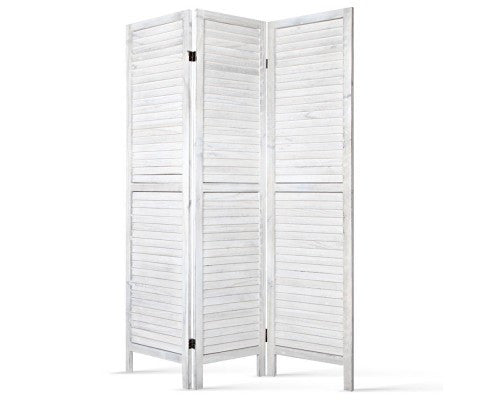 RON ROOM DIVIDER PRIVACY SCREEN FOLDABLE 3 PARTITION STAND - WHITE