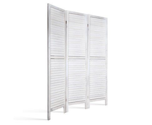 RON ROOM DIVIDER PRIVACY SCREEN FOLDABLE 3 PARTITION STAND - WHITE
