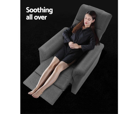 ELSINORE FABRIC ADJUSTABLE RECLINER CHAIR - GREY