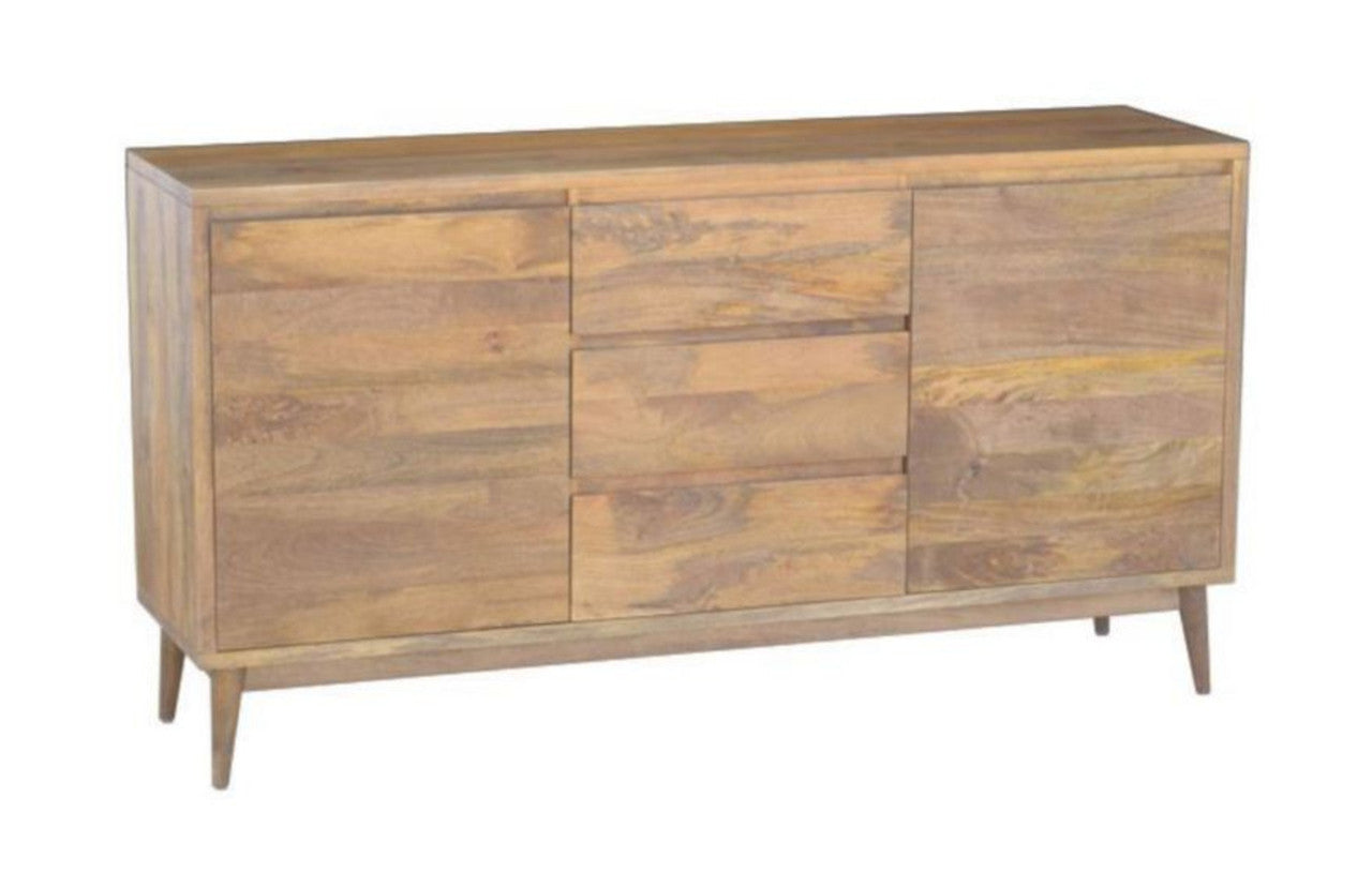 RETRO 900(H) x 1700(W) 2 DOORS & 3 DRAWERS SIDEBOARD (WORE-008) - LIGHT OAK