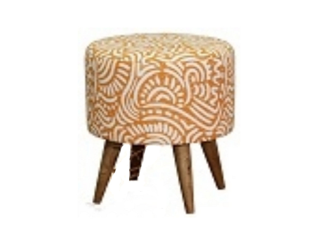 ROUND FABRIC OTTOMAN - 400(DIA) (MODEL:OT 80 43 RD) - - 430(H) X 400(DIA) - ORANGE