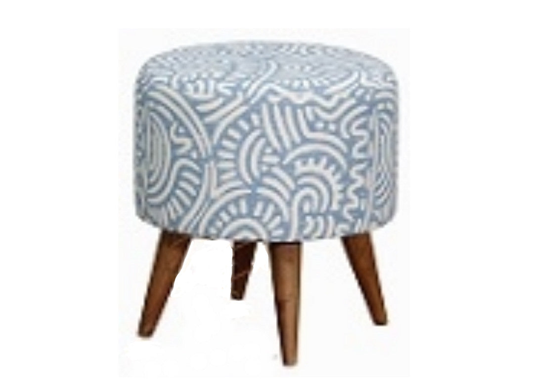 ROUND FABRIC OTTOMAN - 400(DIA) (MODEL:OT 80 43 RD) - - 430(H) X 400(DIA) - BLUE