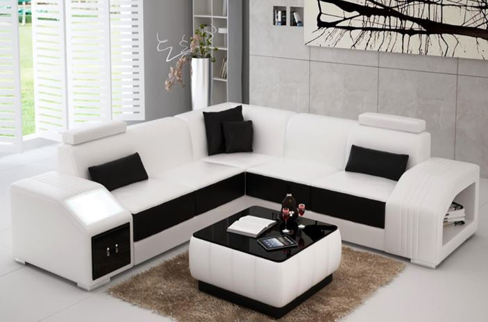 NARVIS CORNER LOUNGE SUITE WITH COFFEE TABLE (MODEL - L6008B) - CHOICE OF LEATHER AND ASSORTED COLOURS AVAILABLE