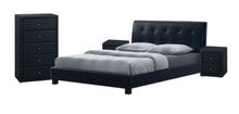 ROSE (WD-8144) QUEEN 6 PIECE "THE LOT" BEDROOM SUITE WITH (WD-12) DRESSING TABLE & MIRROR - LEATHERETTE - BLACK OR WHITE