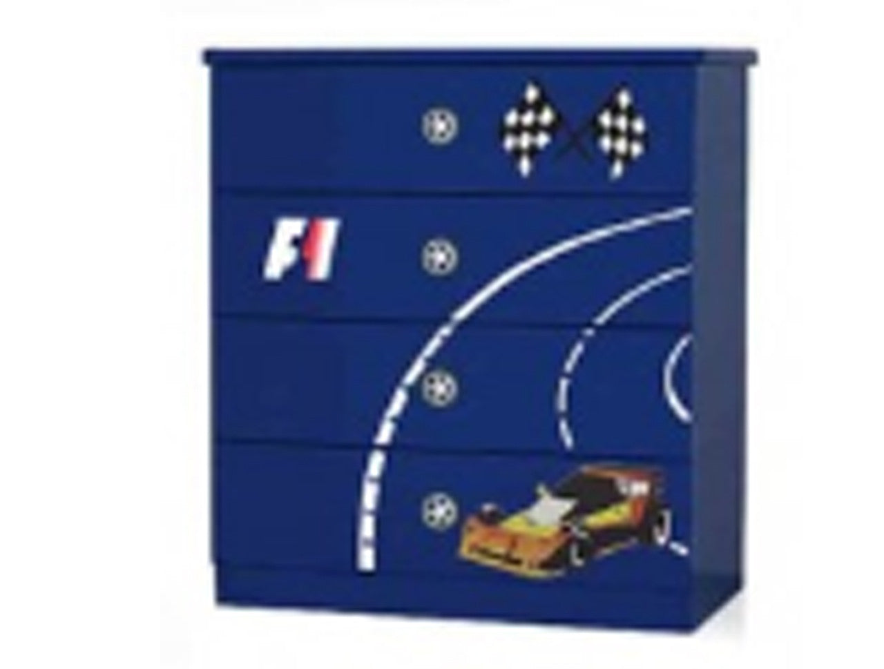SINGLE SENNA/RACER RACING 3 PIECE CAR BEDROOM SUITE - BLUE
