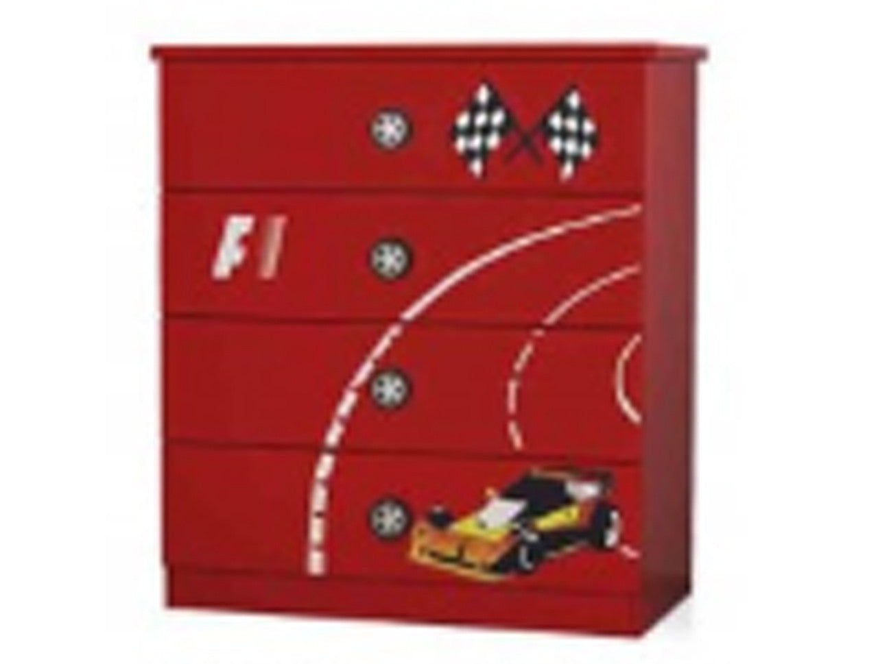 SINGLE SENNA/RACER RACING 3 PIECE CAR BEDROOM SUITE - RED