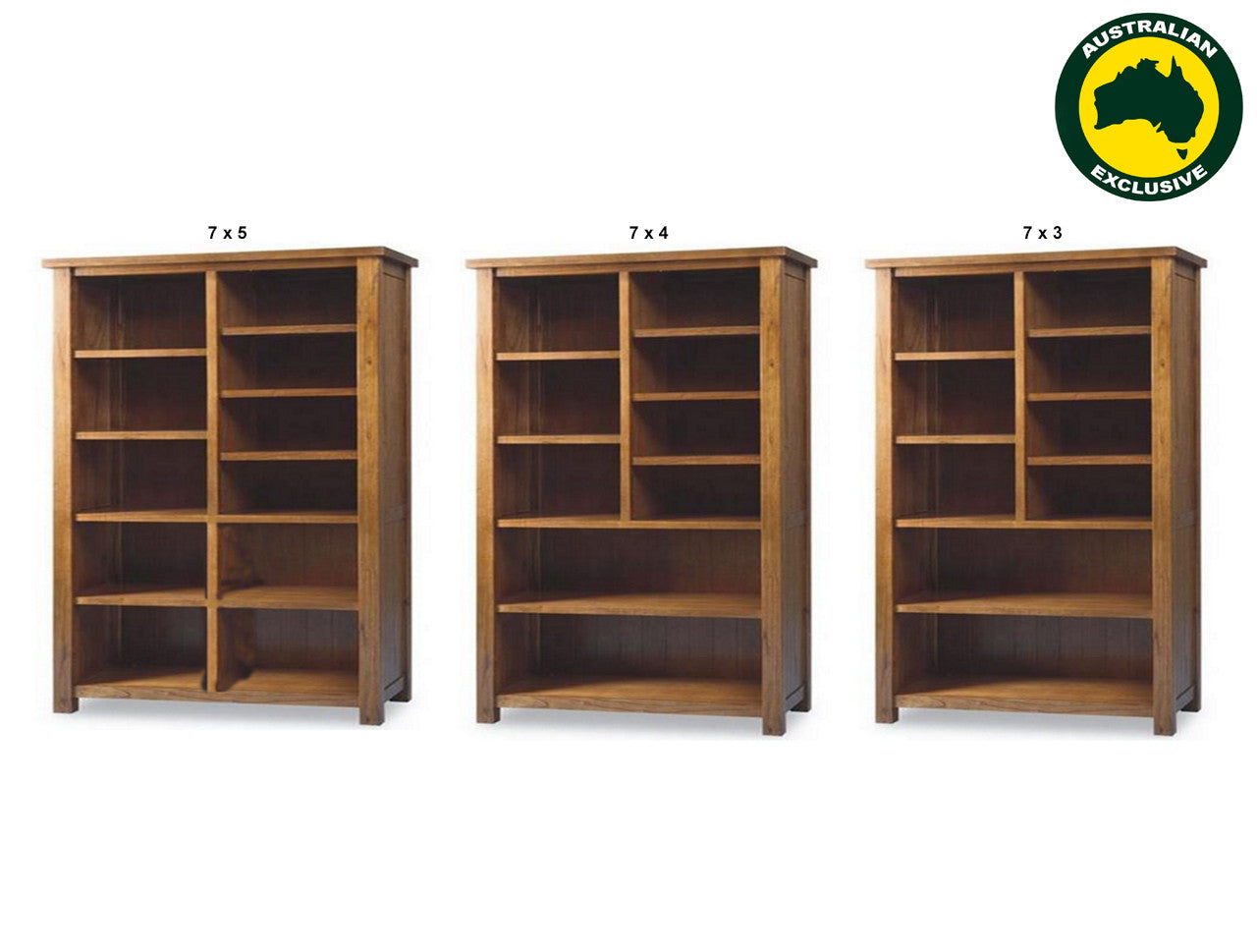 RADUIS (AUSSIE MADE) HIGHLINE BOOKCASE COLLECTION - ASSORTED STAINED COLOURS - STARTING FROM $599