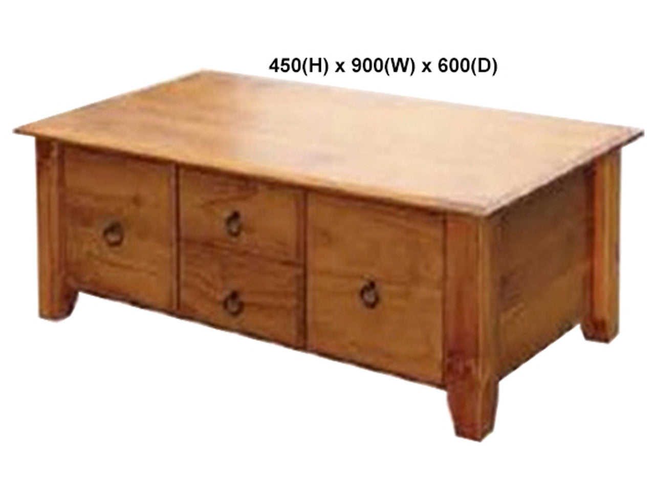 REBECCA (AUSSIE MADE) COFFEE TABLE WITH 4 DRAWERS COLLECTION - ASSORTED STAINED COLOURS - STARTING FROM $699