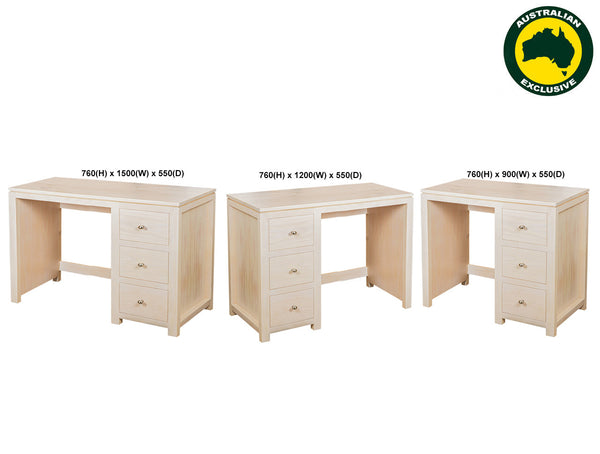 RETRO (AUSSIE MADE) 3 DRAWER DESK COLLECTION - ASSORTED PAINTED COLOURS