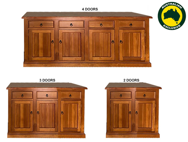 RIKKIE (AUSSIE MADE) BUFFET WITH PICTURE FRAME DRAWERS COLLECTION - ASSORTED STAINED COLOURS