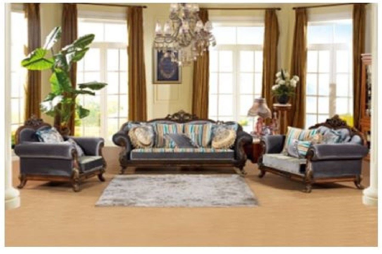 CLARISSON SOFA FABRIC LOUNGE SUITE 3+2+1 - AS PICTURED