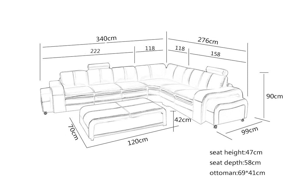 MORRIGAN CHAISE LOUNGE( MODEL-S733B) IN TOP GRAIN LEATHER + PVC - ASSORTED COLOURS