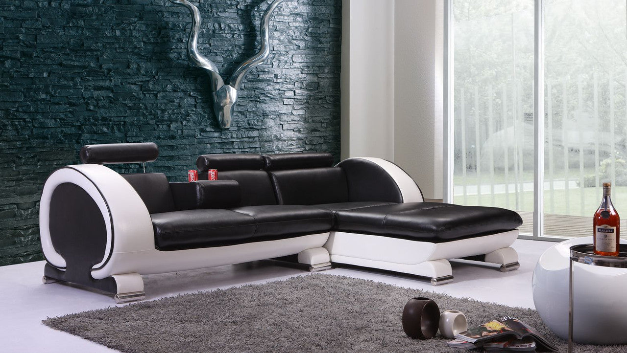 CAELAN 3 SEATER CHAISE LOUNGE SUITE( MODEL-S810C) IN TOP GRAIN LEATHER + PVC - ASSORTED COLOURS