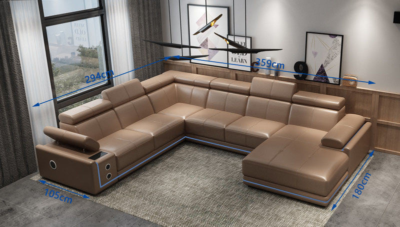 GIANNA 3R + 2R CHAISE LOUNGE SUITE( MODEL-S833) IN TOP GRAIN LEATHER + PVC - ASSORTED COLOURS