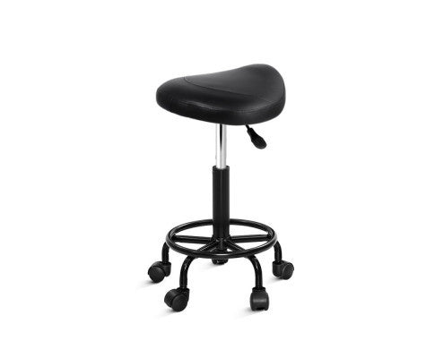 ANDERSEN PU LEATHER GAS LIFT SALON STOOL - BLACK