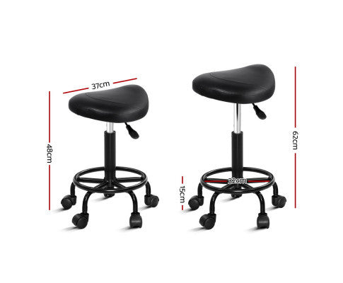 ANDERSEN PU LEATHER GAS LIFT SALON STOOL - BLACK