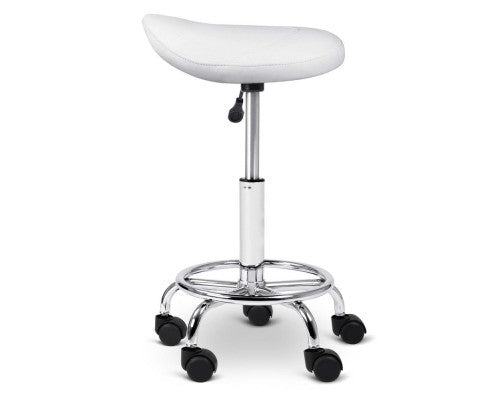 ANDERSEN PU LEATHER SWIVEL SALON STOOL - WHITE