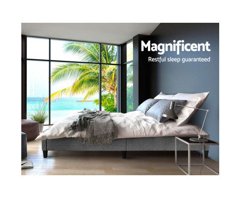 DOUBLE FRAISER FABRIC BED BASE FRAME ONLY - GREY