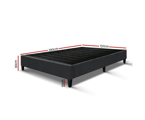 DOUBLE FRAISER FABRIC BED BASE FRAME ONLY - CHARCOAL