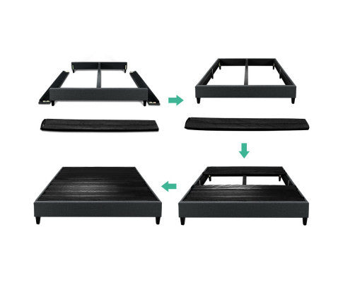 DOUBLE FRAISER FABRIC BED BASE FRAME ONLY - CHARCOAL