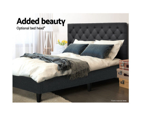 DOUBLE FRAISER FABRIC BED BASE FRAME ONLY - CHARCOAL