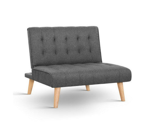 CENTELLA FABRIC SINGLE SEATER RECLINER SOFA - DARK GREY