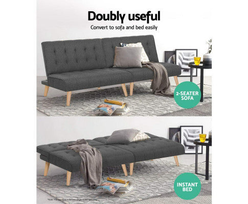 CENTELLA FABRIC SINGLE SEATER RECLINER SOFA - DARK GREY