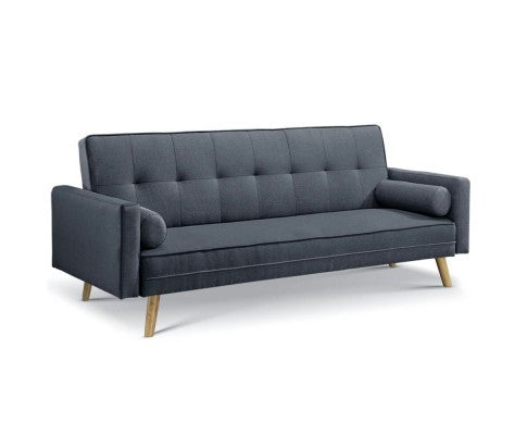 ARTISS 3 SEATER FABRIC SOFA - CHARCOAL