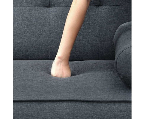 ARTISS 3 SEATER FABRIC SOFA - CHARCOAL