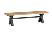 ARBETTA (TT-LBEN-CH) SMALL CROSS LEG BENCH - 460(H) X 1800(W) x 380(D) - CHARCOAL / OAK