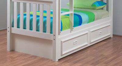 KING SINGLE MAYDEN FITTED FACED BOXED TRUNDLE BED ONLY - WALNUT