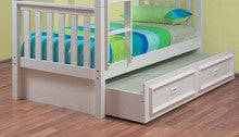 KING SINGLE MAYDEN FITTED FACED BOXED TRUNDLE BED ONLY - WALNUT