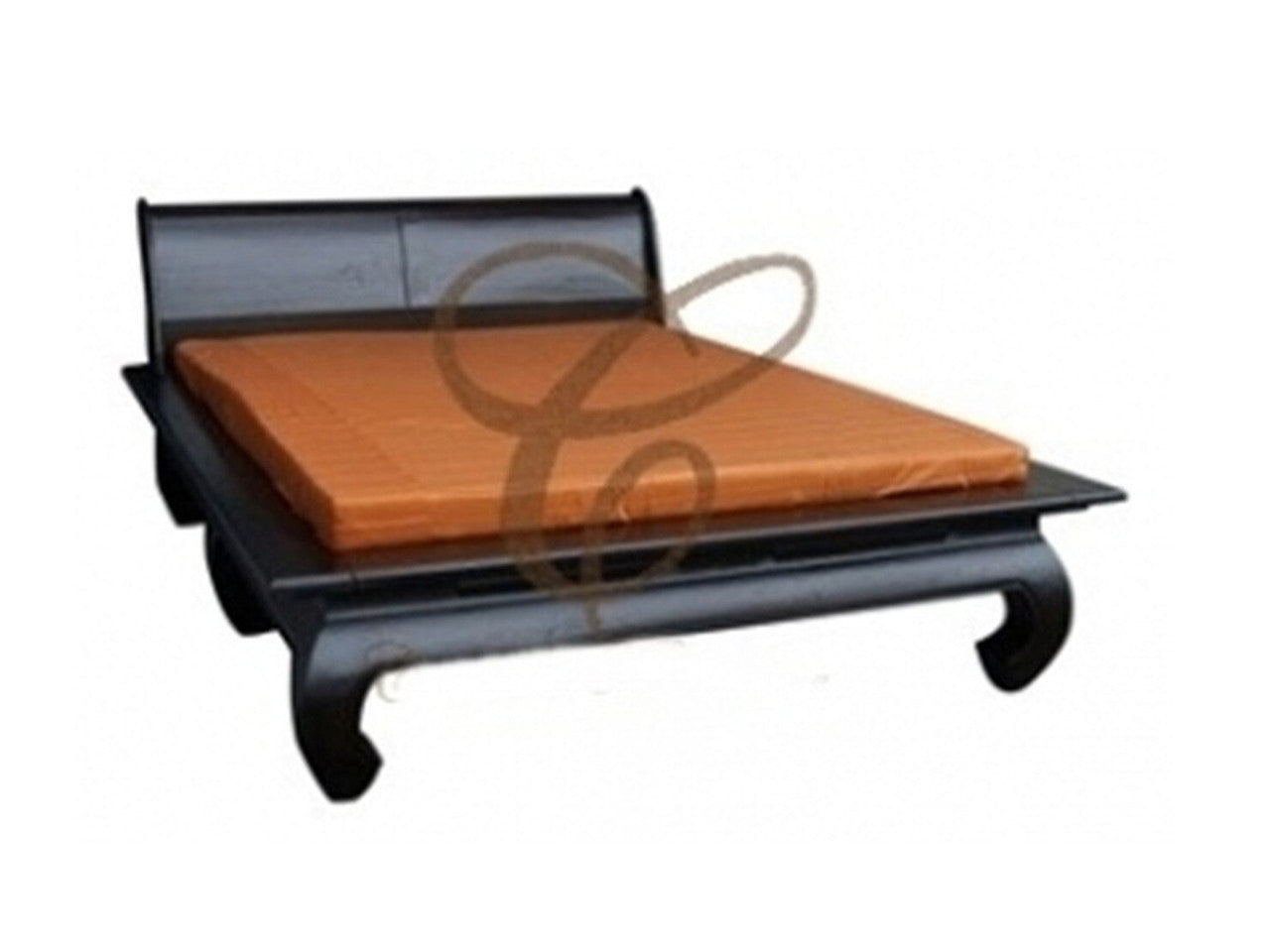 QUEEN SHANGHAI (BS 000 OL QS) BED WITH OPIUM LEGS - CHOCOLATE