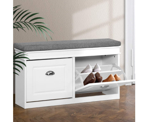 REGULUS SHOE CABINET BENCH - WHITE