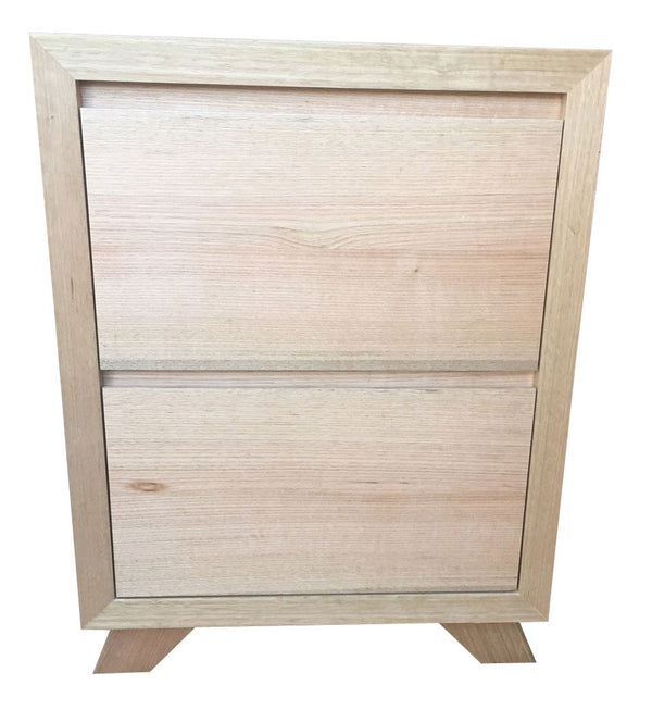 SIENNA (AUSSIE MADE) BEDSIDE TABLE - TASSIE OAK COMBINATION - ASSORTED TIMBER COLOURS