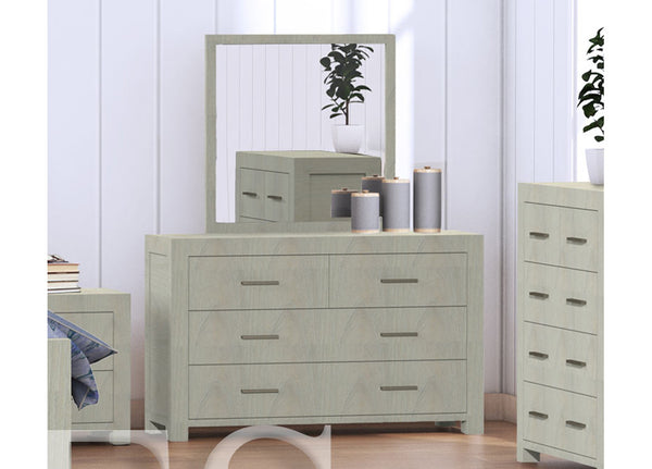 JUDDS (CUSTOM MADE) 4 DRAWER DRESSING TABLE WITH MIRROR - ASSORTED COLOURS