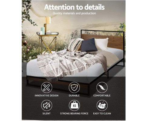 SINGLE RALPH METAL BED - BLACK
