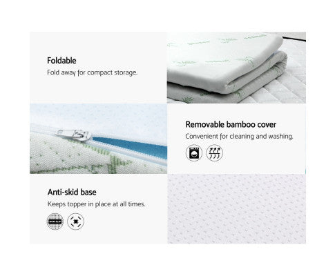 JUDITH DOUBLE SIZE COOL GEL MEMORY FOAM MATTRESS TOPPER WITH BAMBOO COVER (50mm)